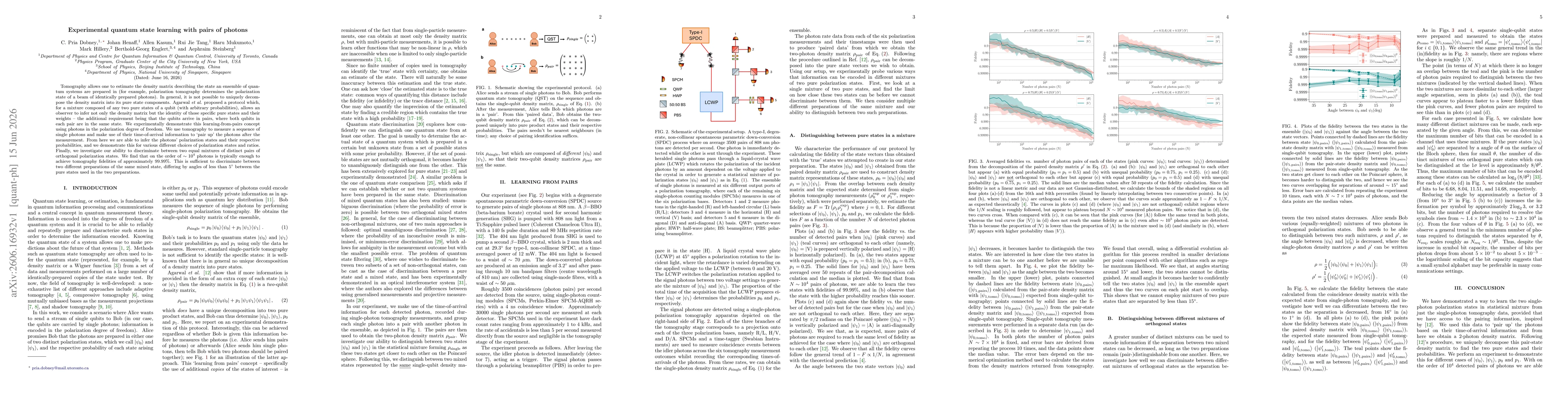 Thumbnail for Experimental quantum state learning with pairs of photons