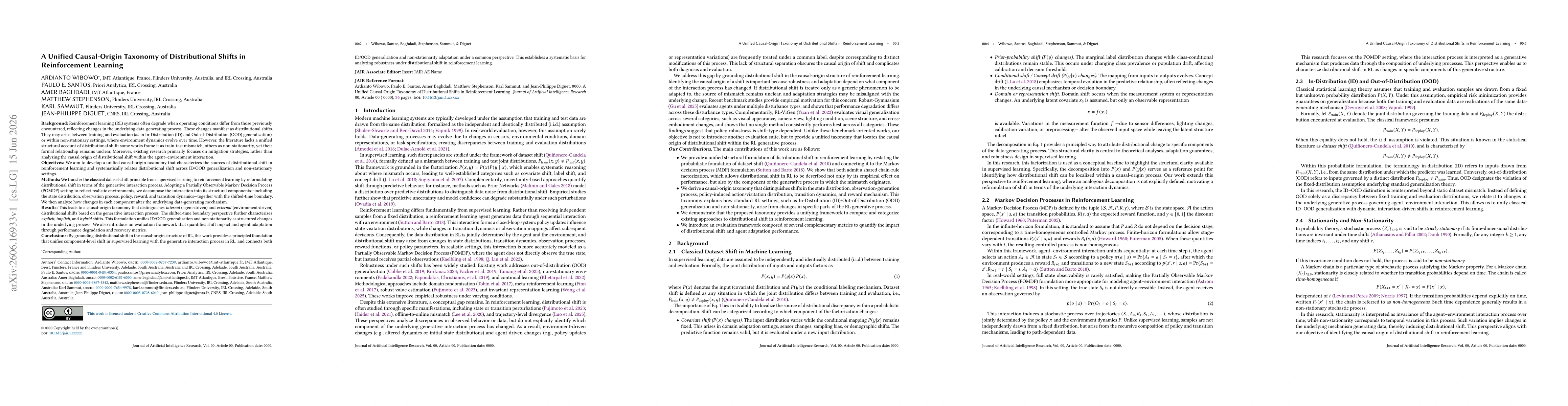 Thumbnail for A Unified Causal-Origin Taxonomy of Distributional Shifts in Reinforcement Learning