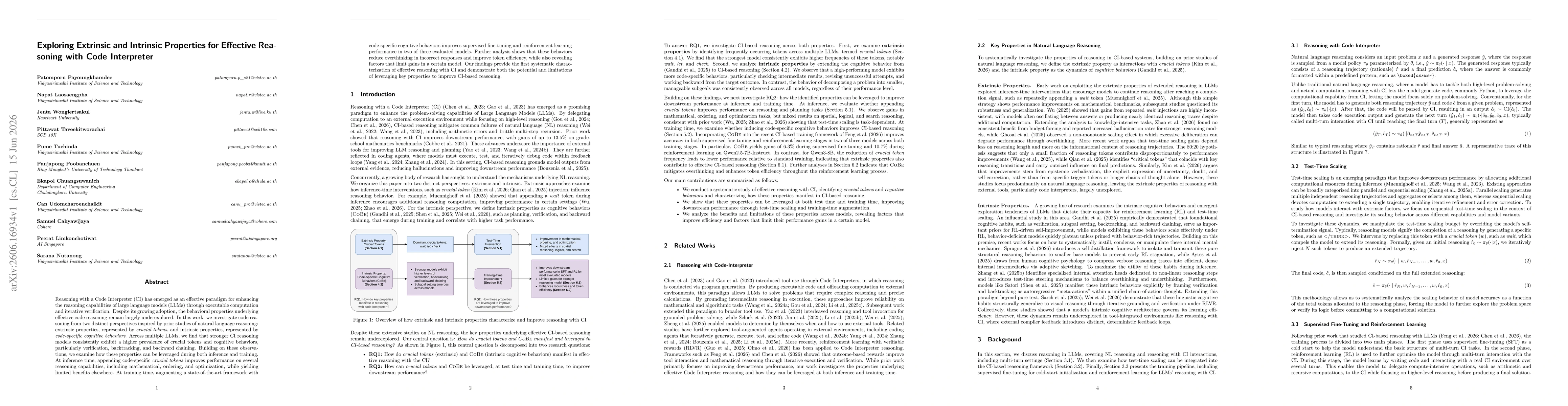 Thumbnail for Exploring Extrinsic and Intrinsic Properties for Effective Reasoning with Code Interpreter