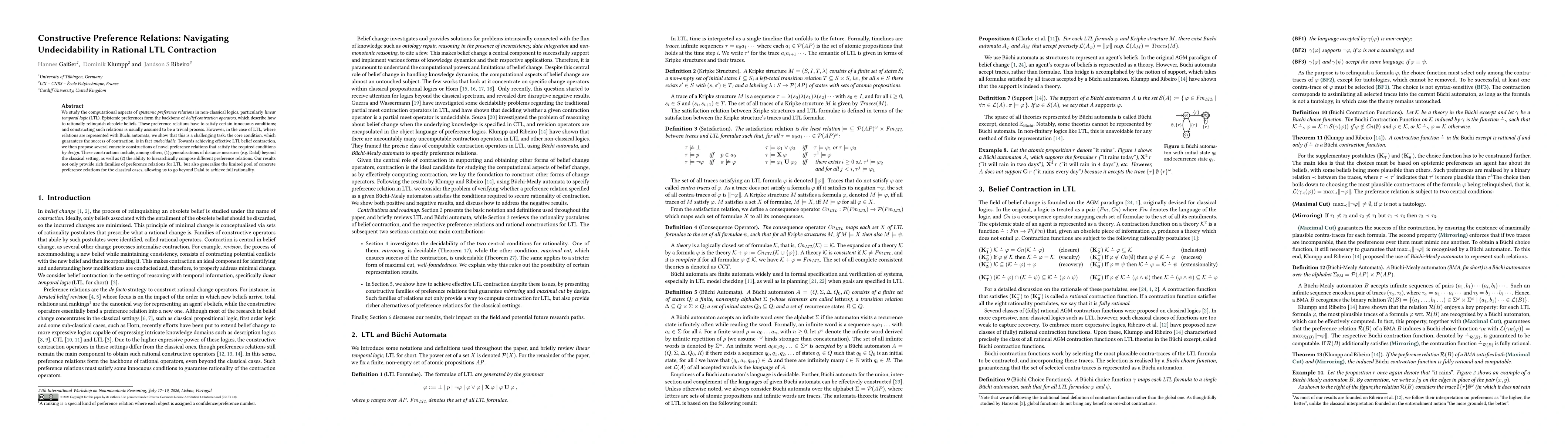 Thumbnail for Constructive Preference Relations: Navigating Undecidability in Rational LTL Contraction