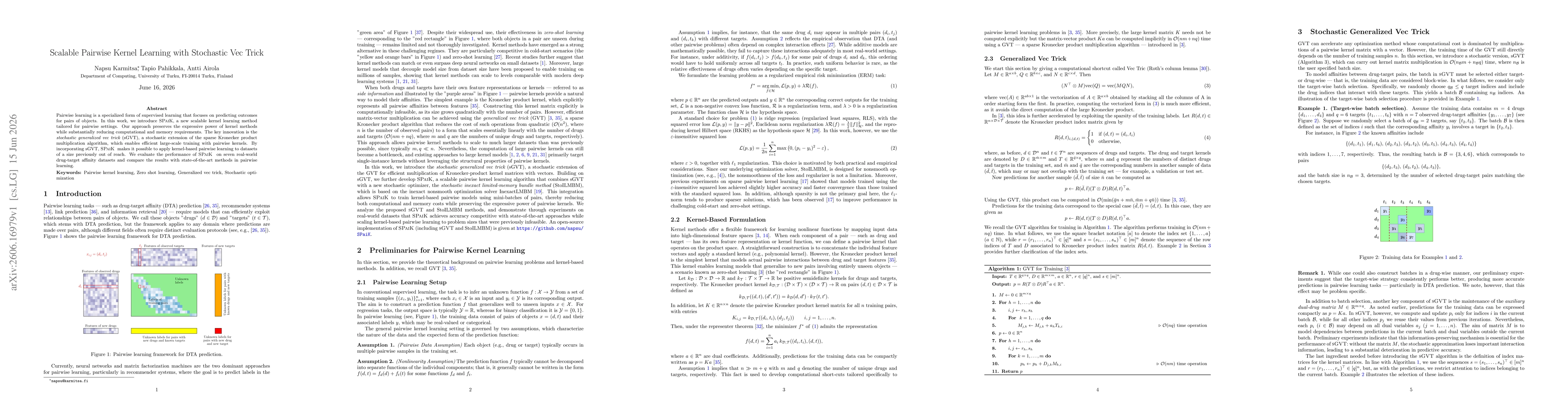 Thumbnail for Scalable Pairwise Kernel Learning with Stochastic Vec Trick
