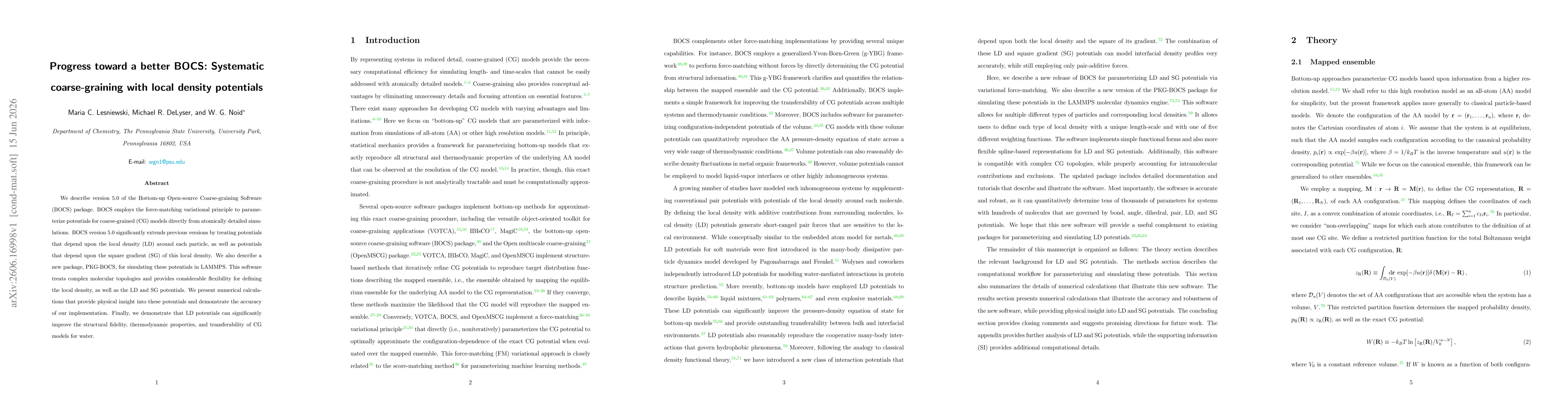 Thumbnail for Progress toward a better BOCS: Systematic coarse-graining with local density potentials