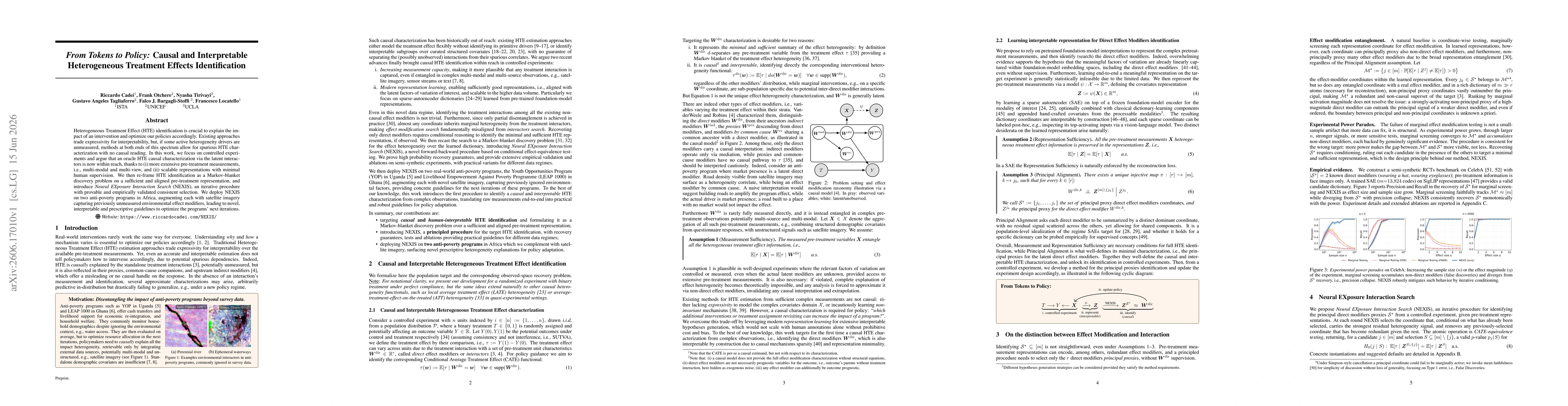 Thumbnail for From Tokens to Policy: Causal and Interpretable Heterogeneous Treatment Effects Identification