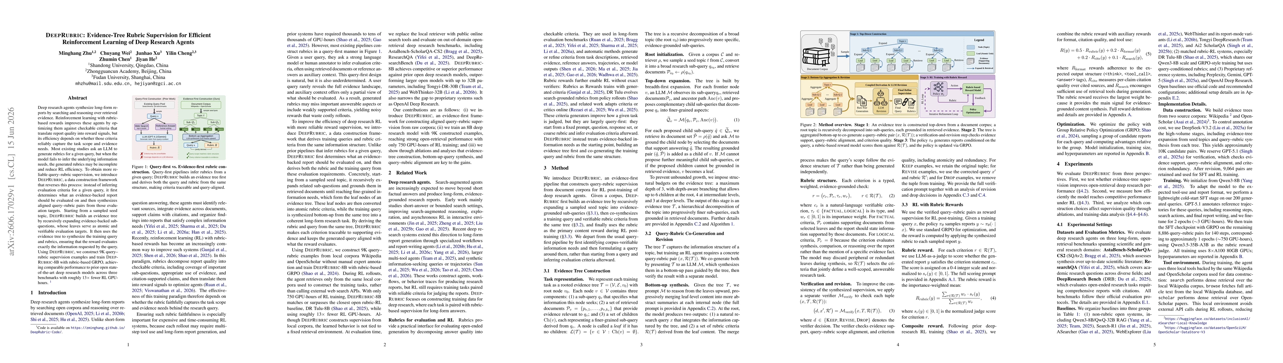 Thumbnail for DEEPRUBRIC: Evidence-Tree Rubric Supervision for Efficient Reinforcement Learning of Deep Research Agents