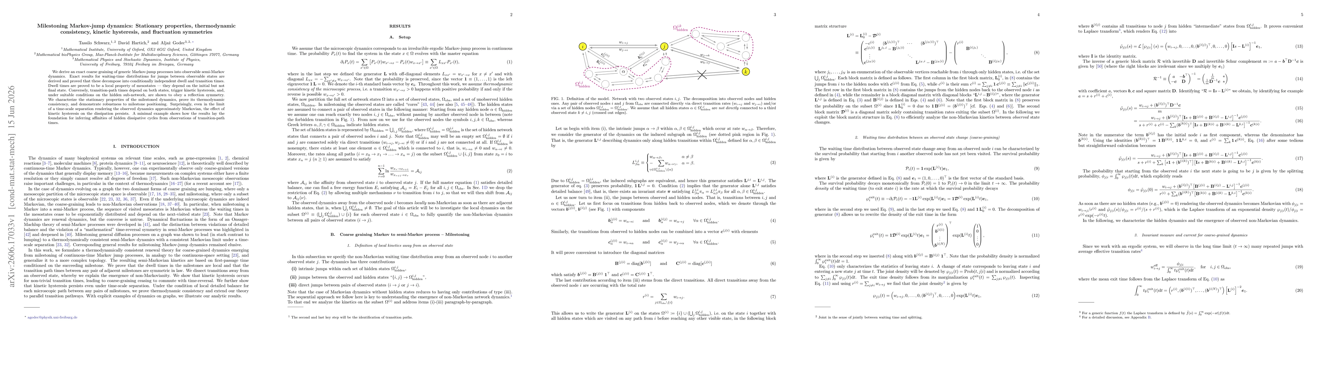 Thumbnail for Milestoning Markov-jump dynamics: Stationary properties, thermodynamic consistency, kinetic hysteresis, and fluctuation symmetries