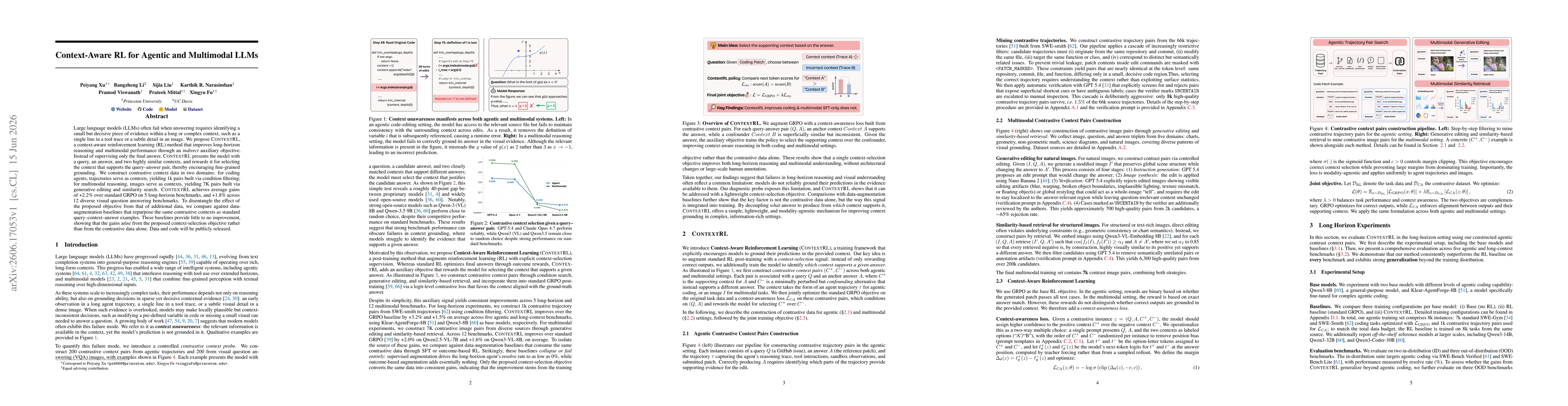 Thumbnail for Context-Aware RL for Agentic and Multimodal LLMs