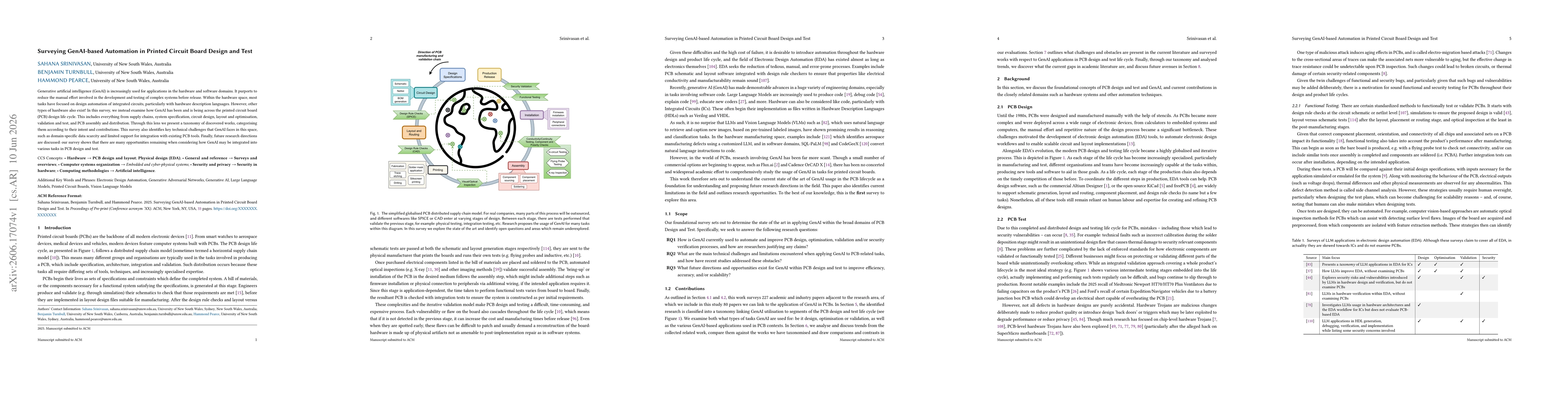 Thumbnail for Surveying GenAI-based Automation in Printed Circuit Board Design and Test
