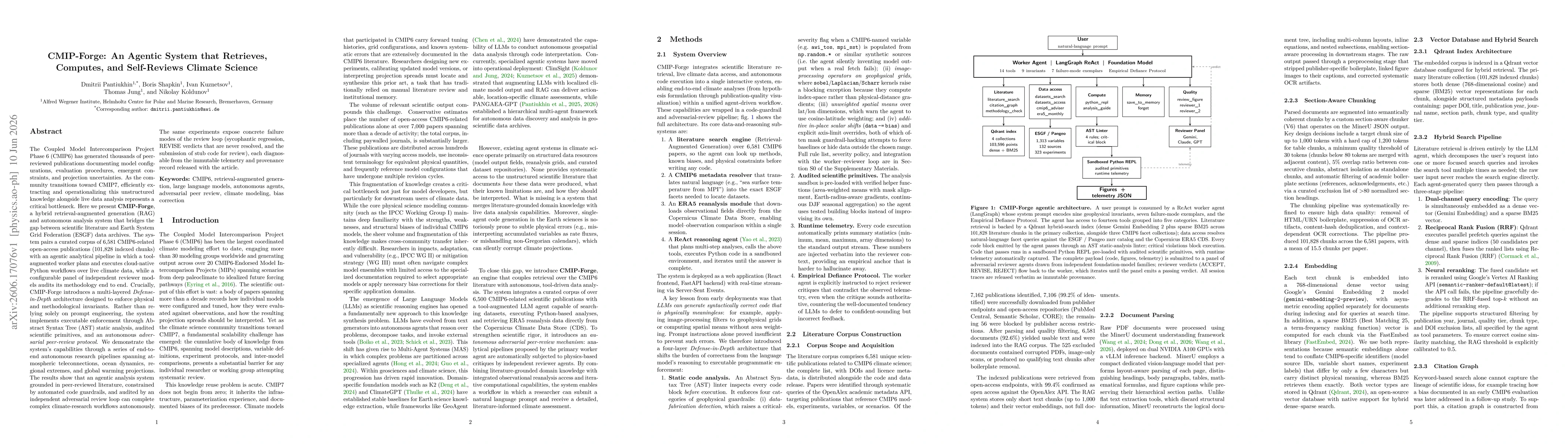 Thumbnail for CMIP-Forge: An Agentic System that Retrieves, Computes, and Self-Reviews Climate Science
