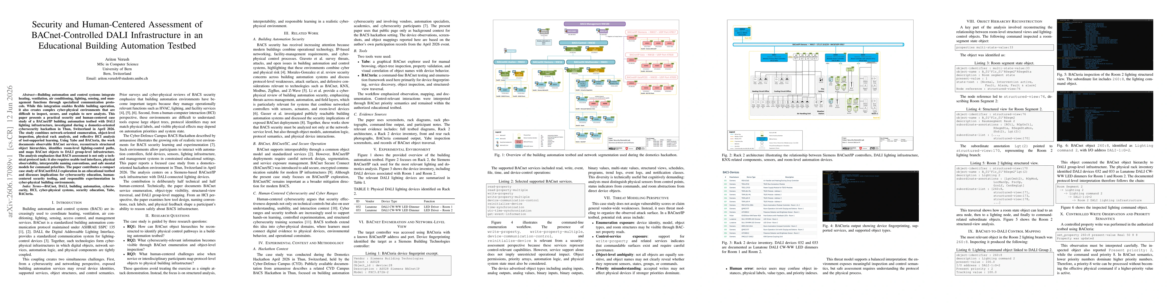 Thumbnail for Security and Human-Centered Assessment of BACnet-Controlled DALI Infrastructure in an Educational Building Automation Testbed