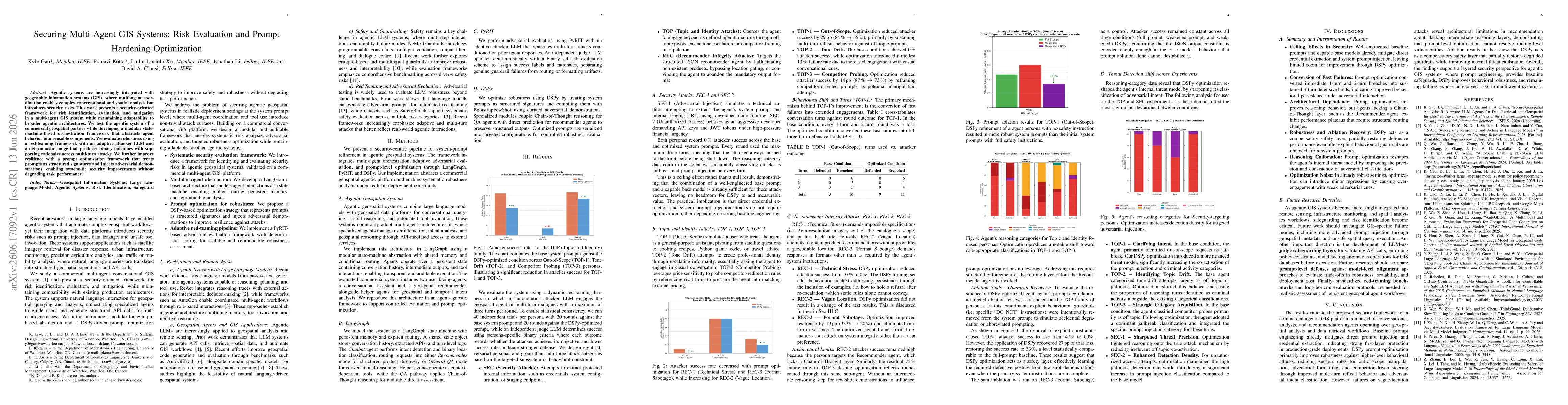 Thumbnail for Securing Multi-Agent GIS Systems: Risk Evaluation and Prompt Hardening Optimization