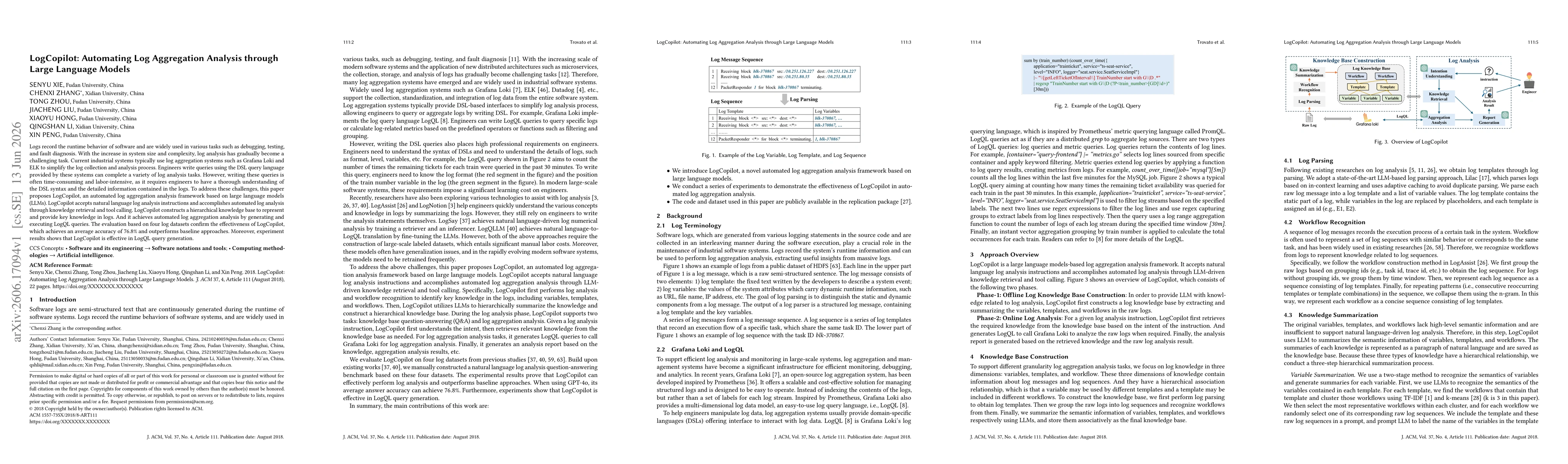 Thumbnail for LogCopilot: Automating Log Aggregation Analysis through Large Language Models