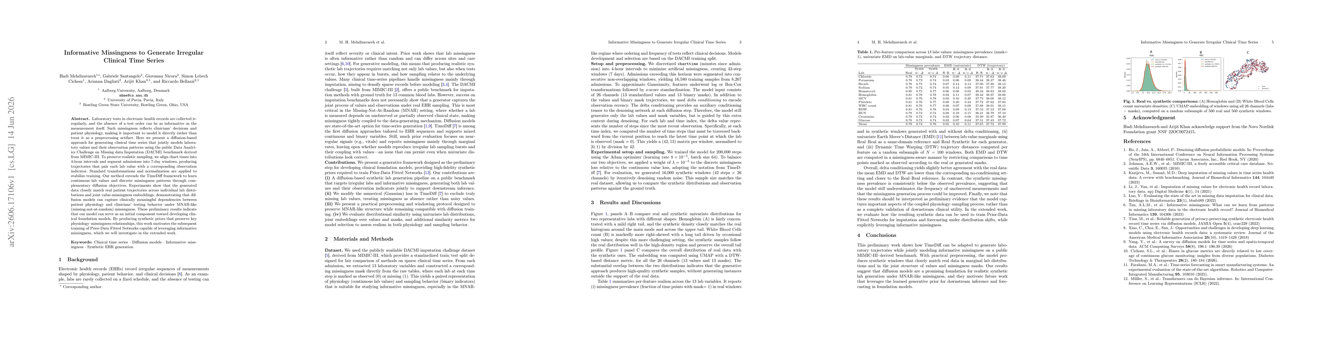 Thumbnail for Informative Missingness to Generate Irregular Clinical Time Series
