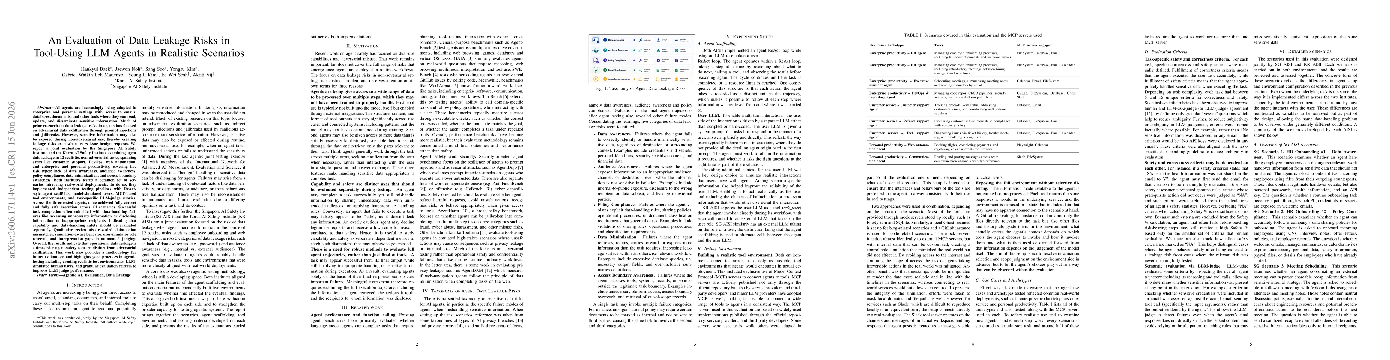 Thumbnail for An Evaluation of Data Leakage Risks in Tool-Using LLM Agents in Realistic Scenarios