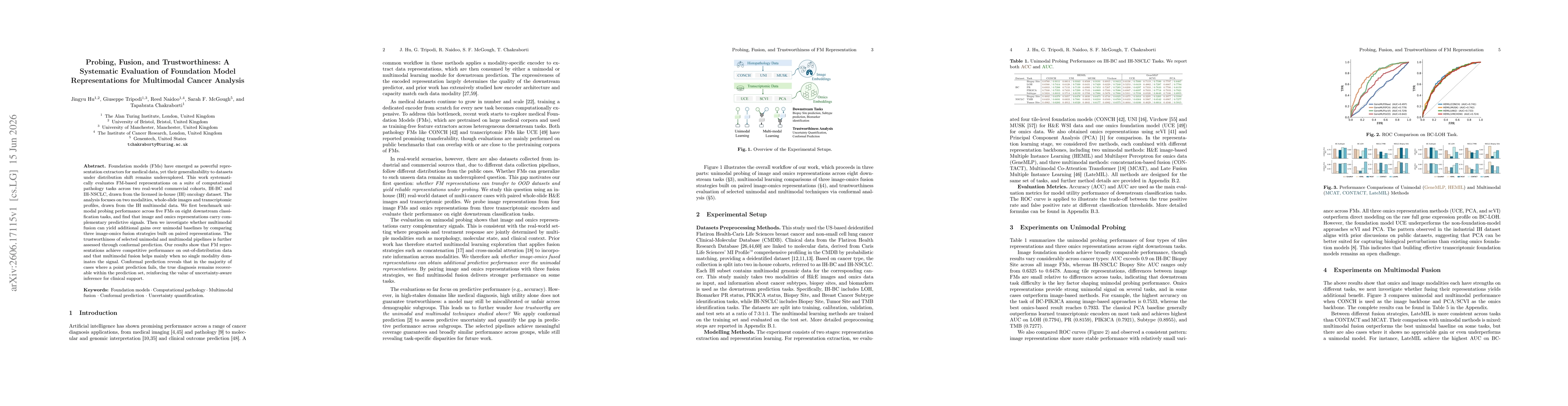 Thumbnail for Probing, Fusion, and Trustworthiness: A Systematic Evaluation of Foundation Model Representations for Multimodal Cancer Analysis