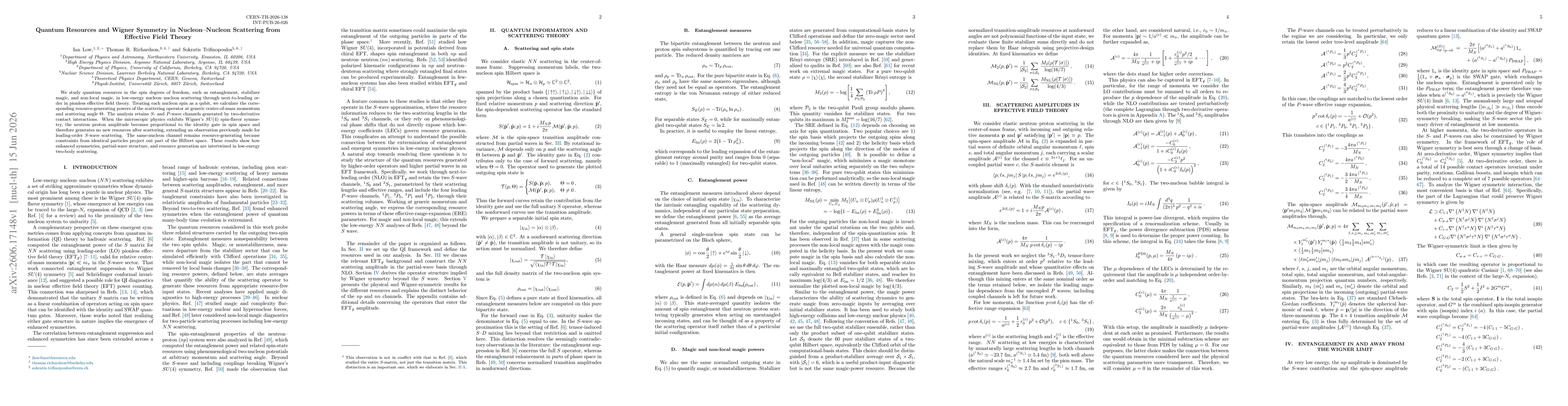Thumbnail for Quantum Resources and Wigner Symmetry in Nucleon-Nucleon Scattering from Effective Field Theory