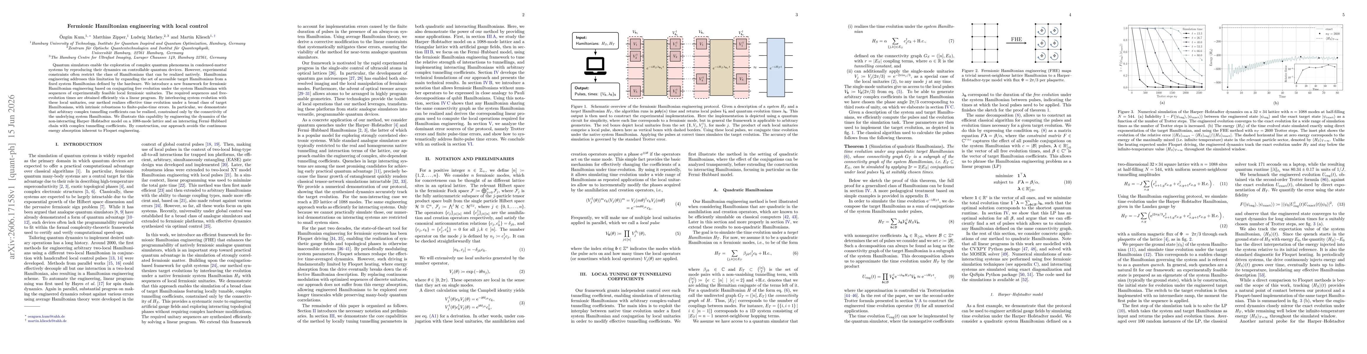 Thumbnail for Fermionic Hamiltonian engineering with local control