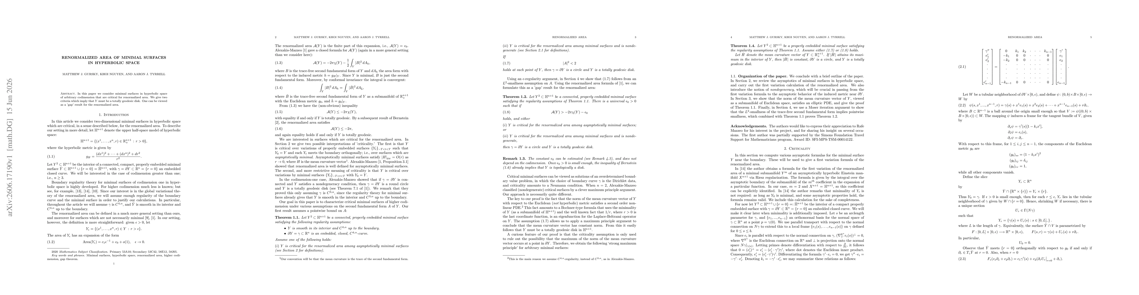 Thumbnail for Renormalized area of minimal surfaces in hyperbolic space