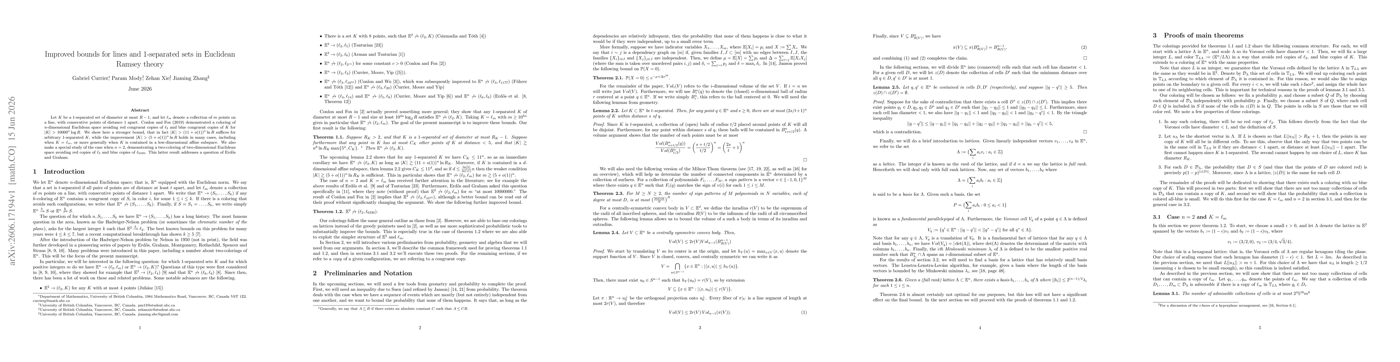Thumbnail for Improved bounds for lines and $1$-separated sets in Euclidean Ramsey theory