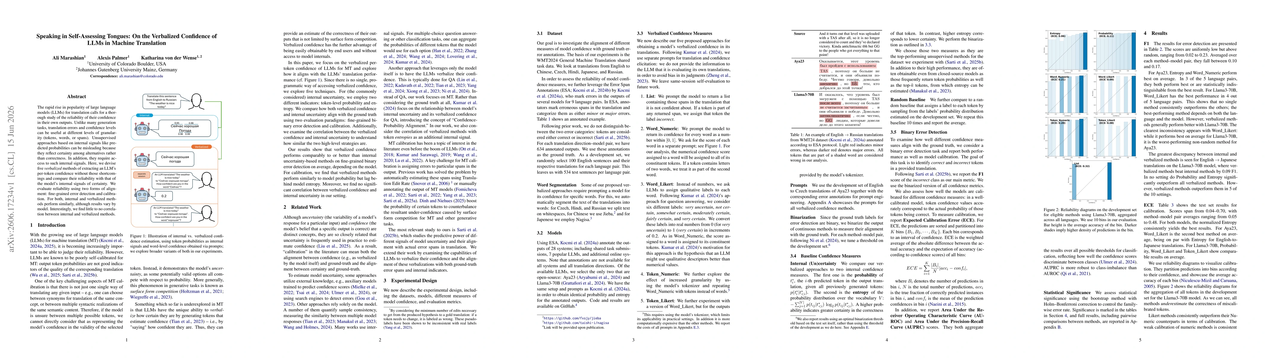Thumbnail for Speaking in Self-Assessing Tongues: On the Verbalized Confidence of LLMs in Machine Translation