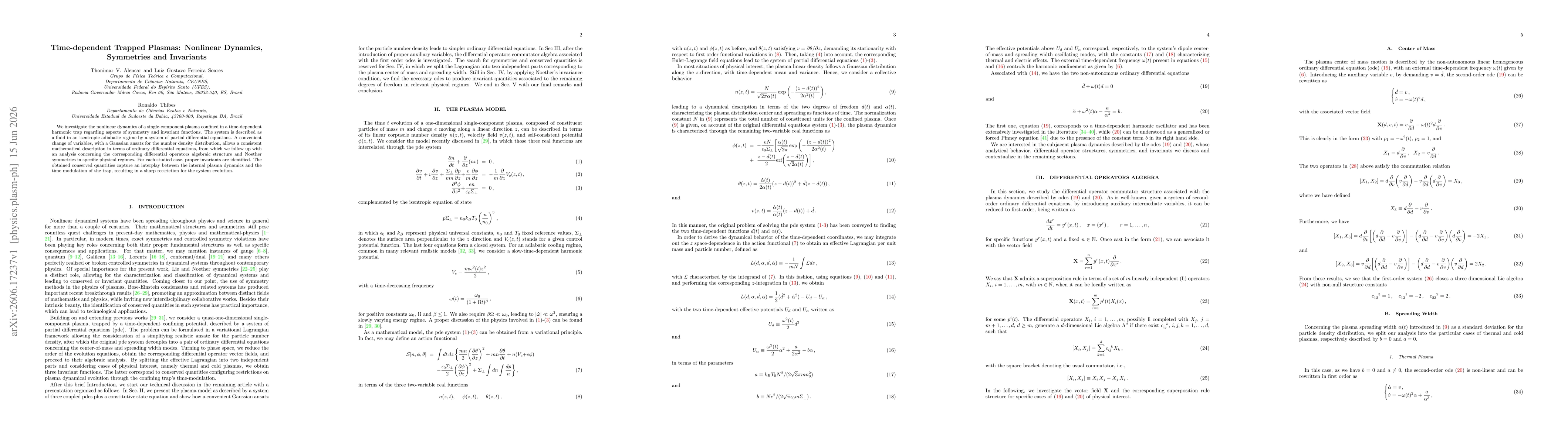 Thumbnail for Time-dependent Trapped Plasmas: Nonlinear Dynamics, Symmetries and Invariants