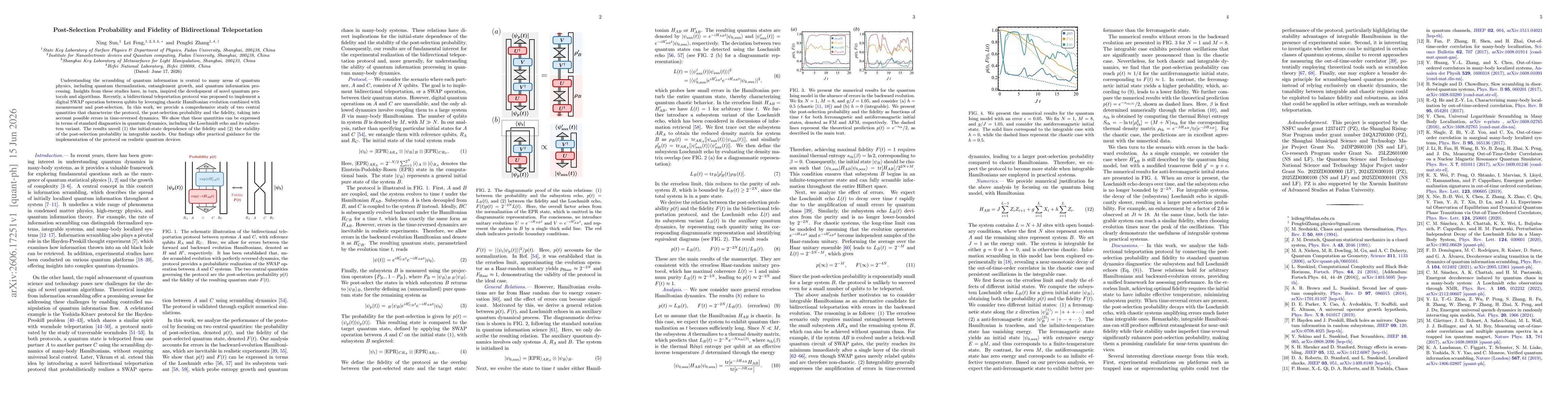Thumbnail for Post-Selection Probability and Fidelity of Bidirectional Teleportation