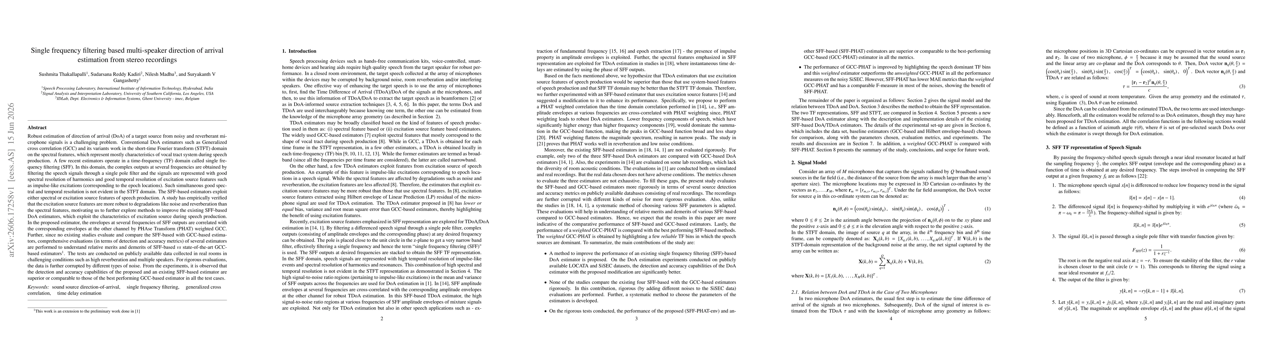 Thumbnail for Single frequency filtering based multi-speaker direction of arrival estimation from stereo recordings