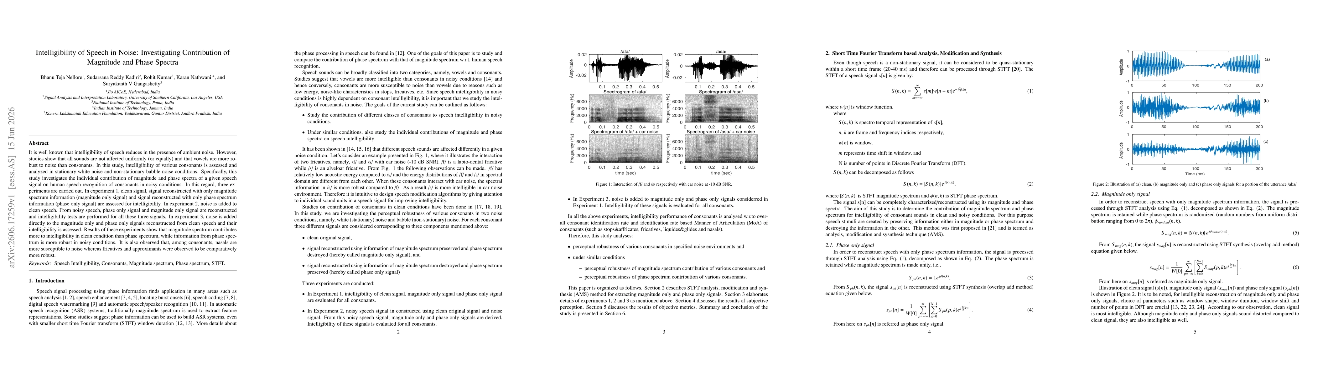 Thumbnail for Intelligibility of Speech in Noise: Investigating Contribution of Magnitude and Phase Spectra