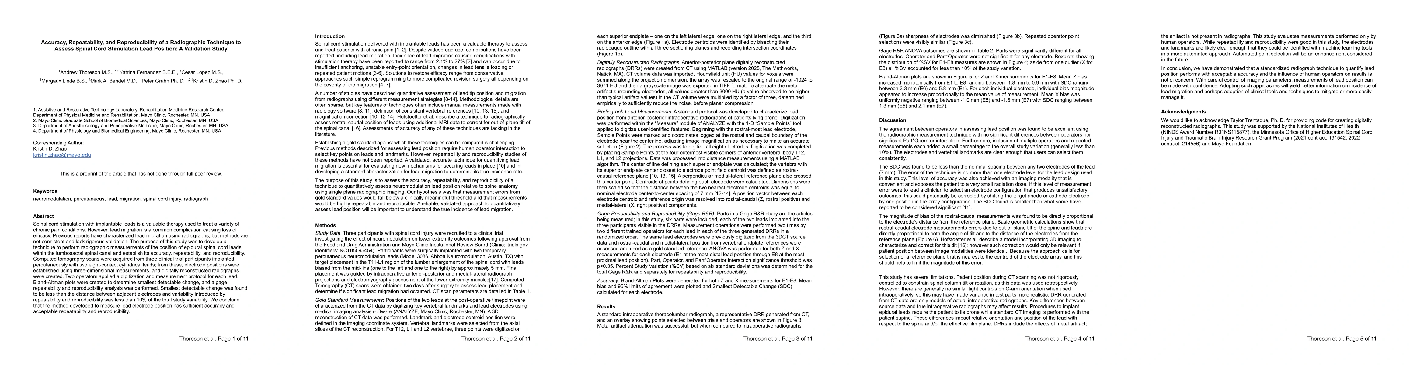 Thumbnail for Accuracy, Repeatability, and Reproducibility of a Radiographic Technique to Assess Spinal Cord Stimulation Lead Position: A Validation Study