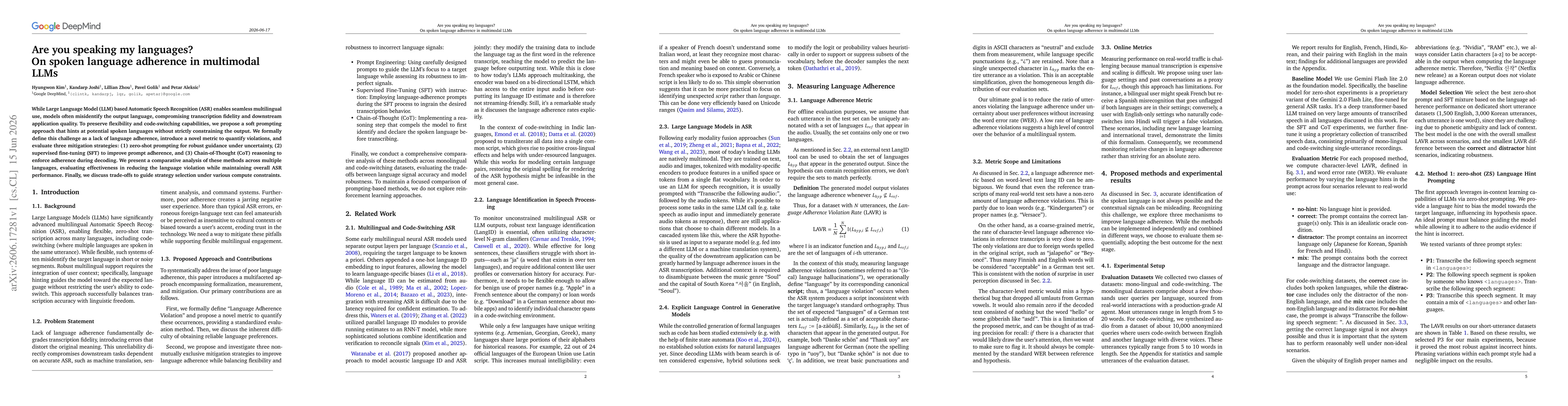 Thumbnail for Are you speaking my languages? On spoken language adherence in multimodal LLMs