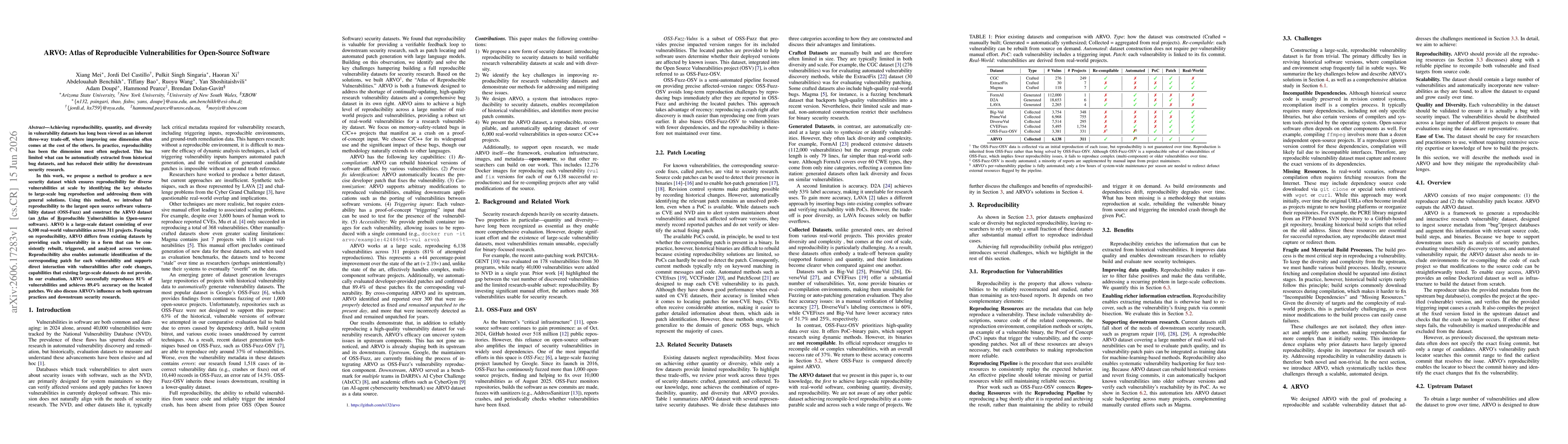 Thumbnail for ARVO: Atlas of Reproducible Vulnerabilities for Open-Source Software