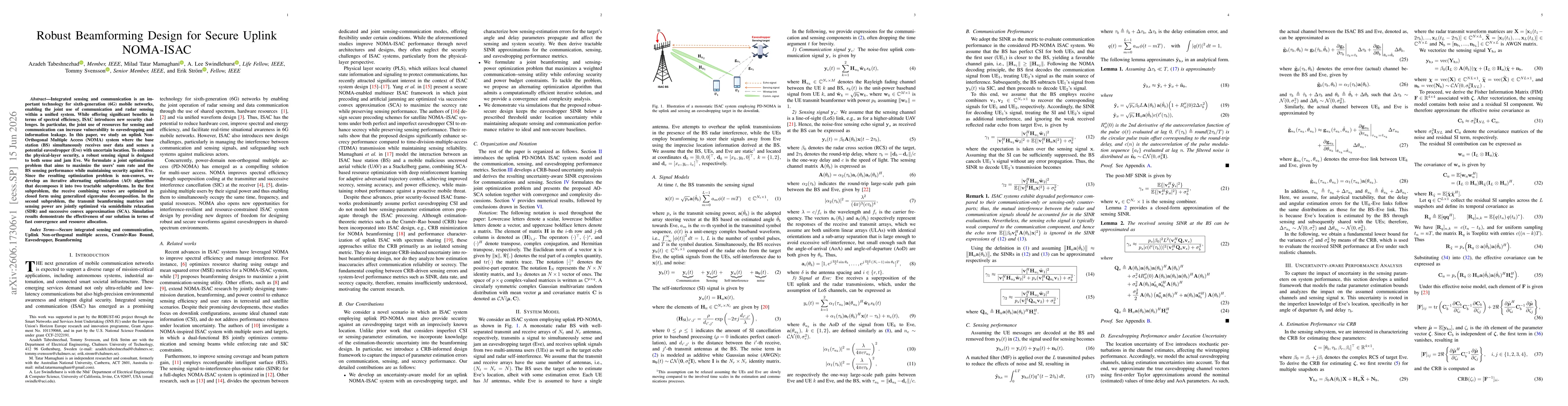 Thumbnail for Robust Beamforming Design for Secure Uplink NOMA-ISAC