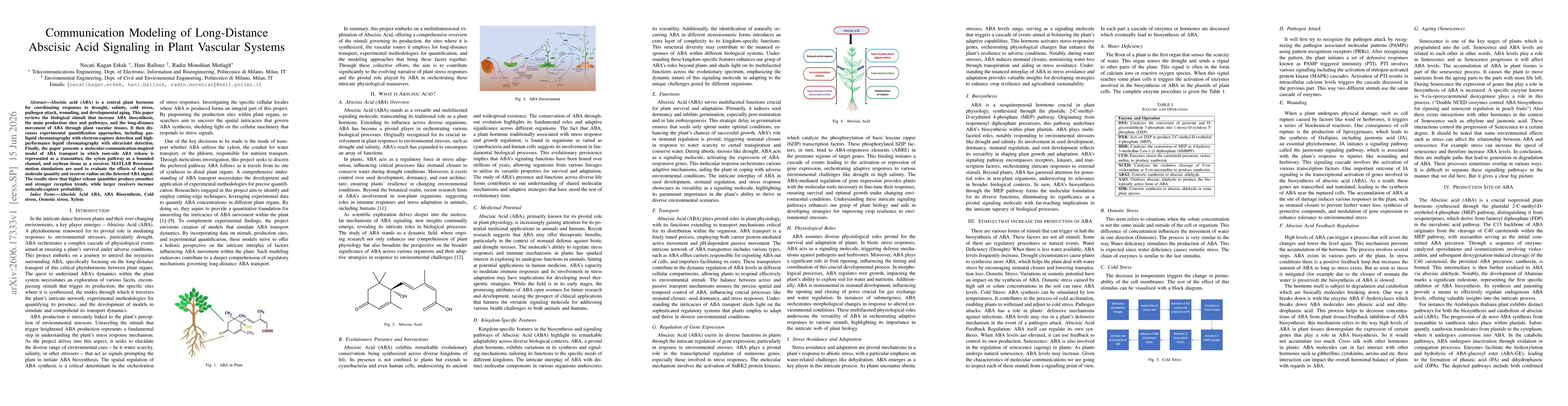 Thumbnail for Communication Modeling of Long-Distance Abscisic Acid Signaling in Plant Vascular Systems
