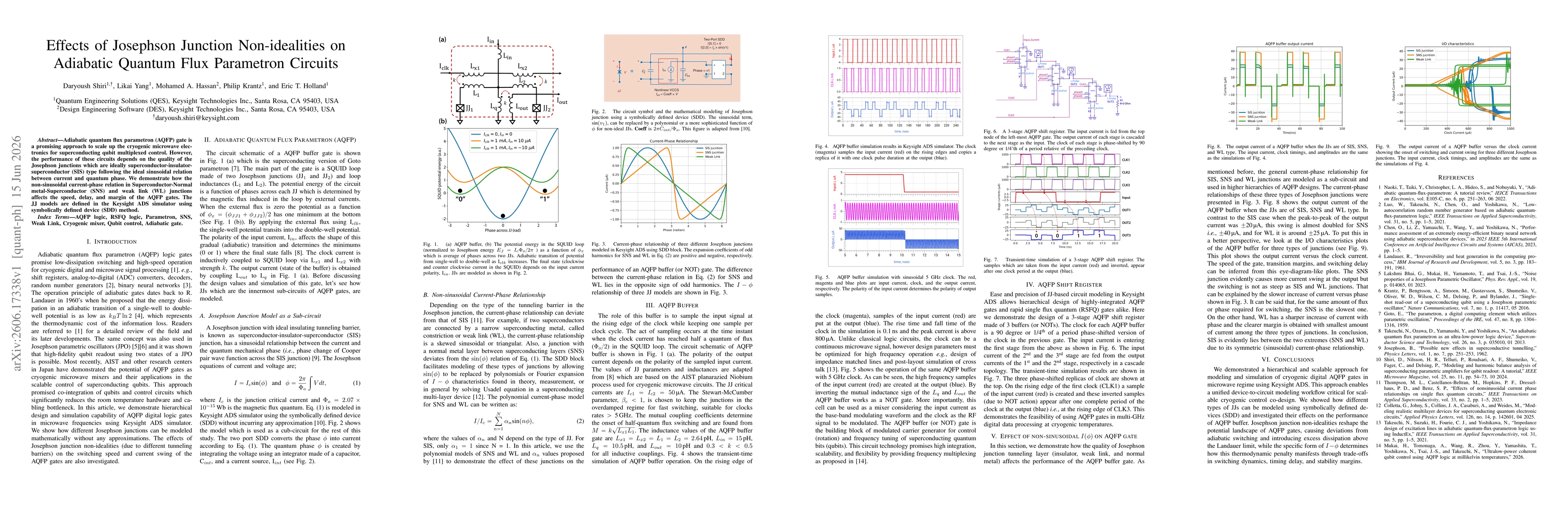 Thumbnail for Effects of Josephson Junction Non-idealities on Adiabatic Quantum Flux Parametron Circuits