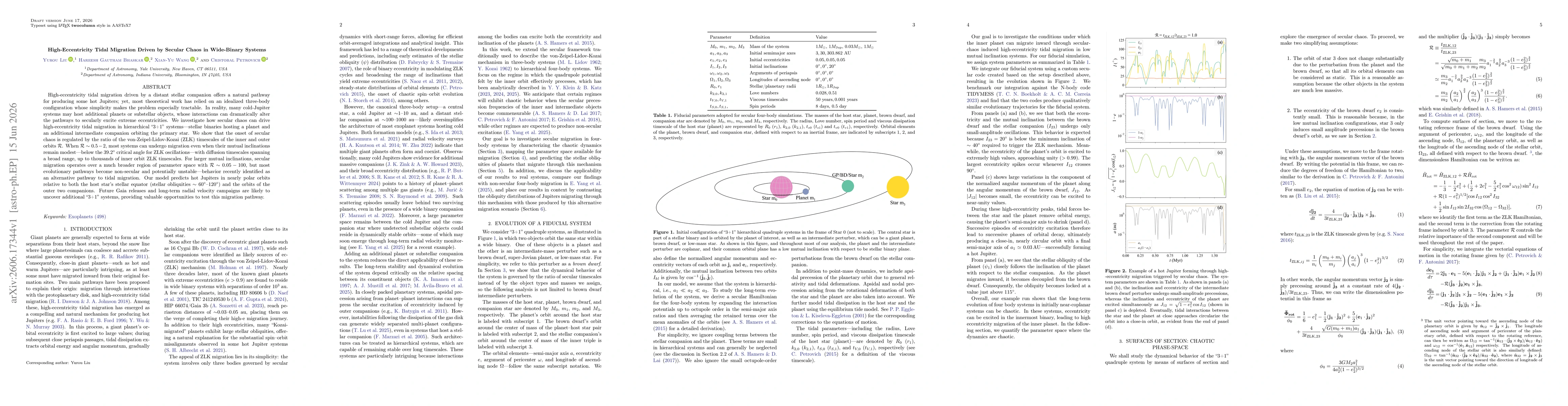 Thumbnail for High-Eccentricity Tidal Migration Driven by Secular Chaos in Wide-Binary Systems