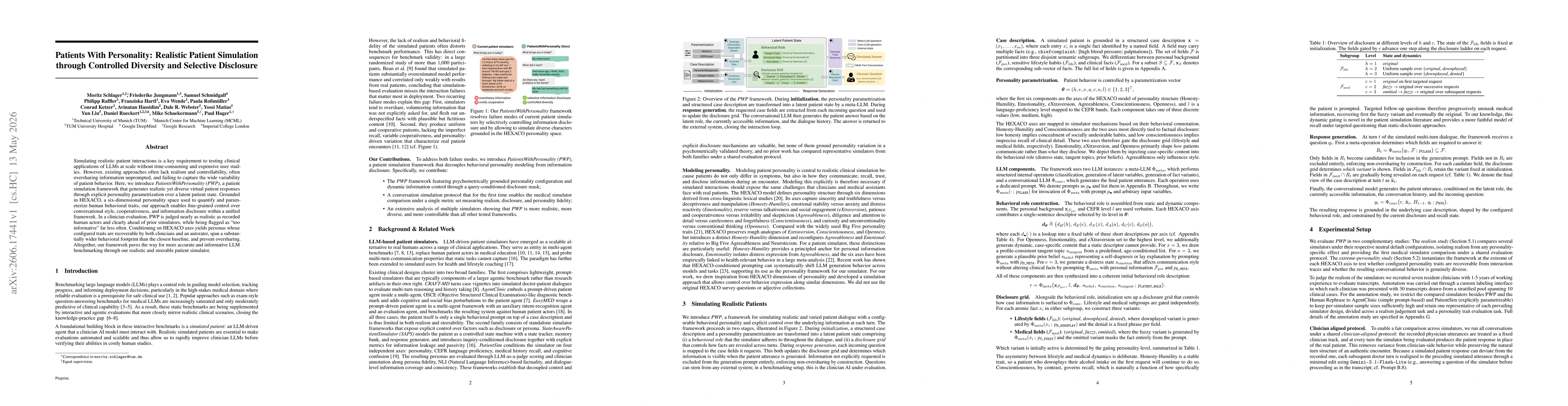 Thumbnail for Patients With Personality: Realistic Patient Simulation through Controlled Diversity and Selective Disclosure
