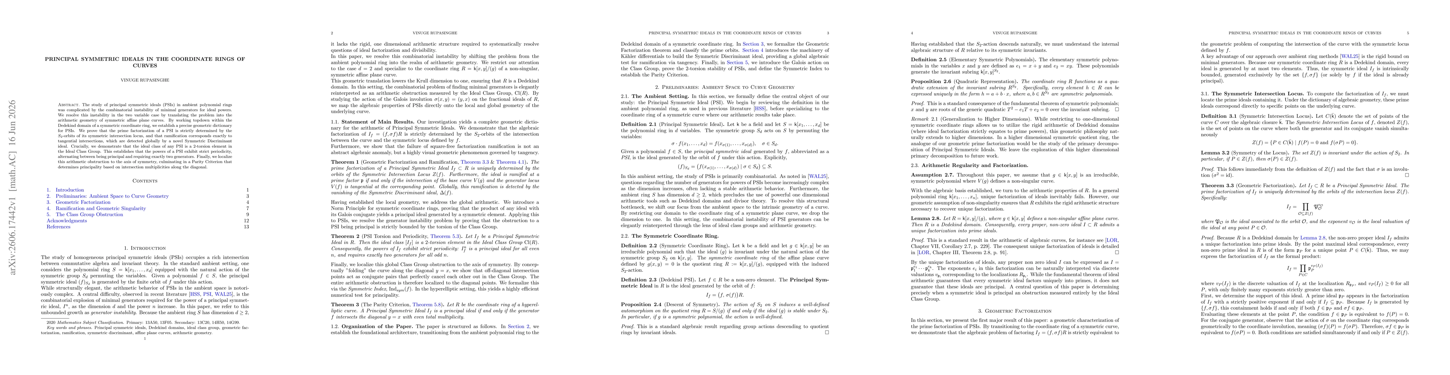 Thumbnail for Principal symmetric ideals in the coordinate rings of curves
