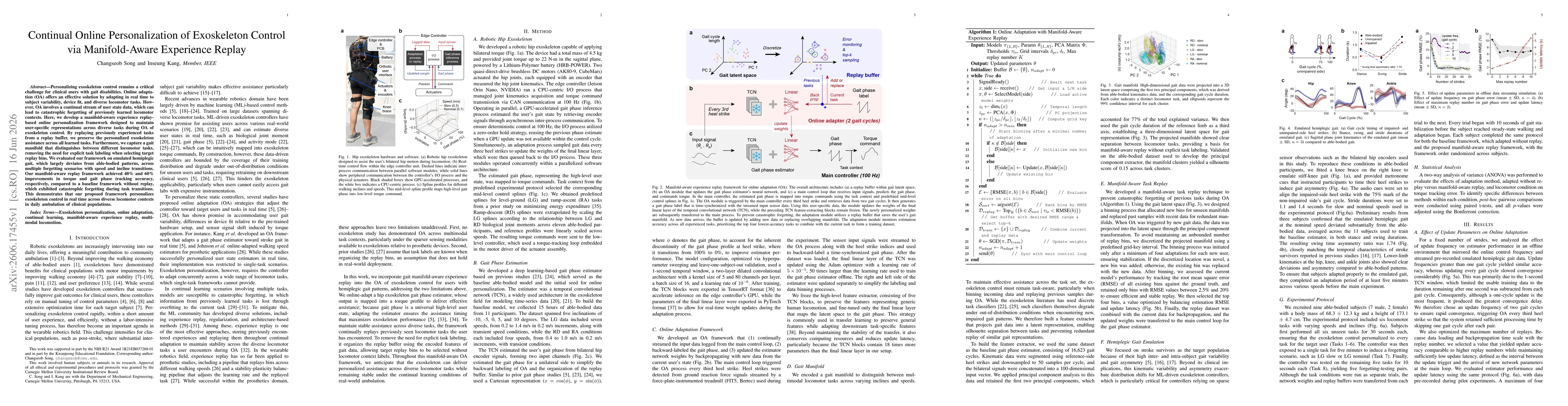 Thumbnail for Continual Online Personalization of Exoskeleton Control via Manifold-Aware Experience Replay