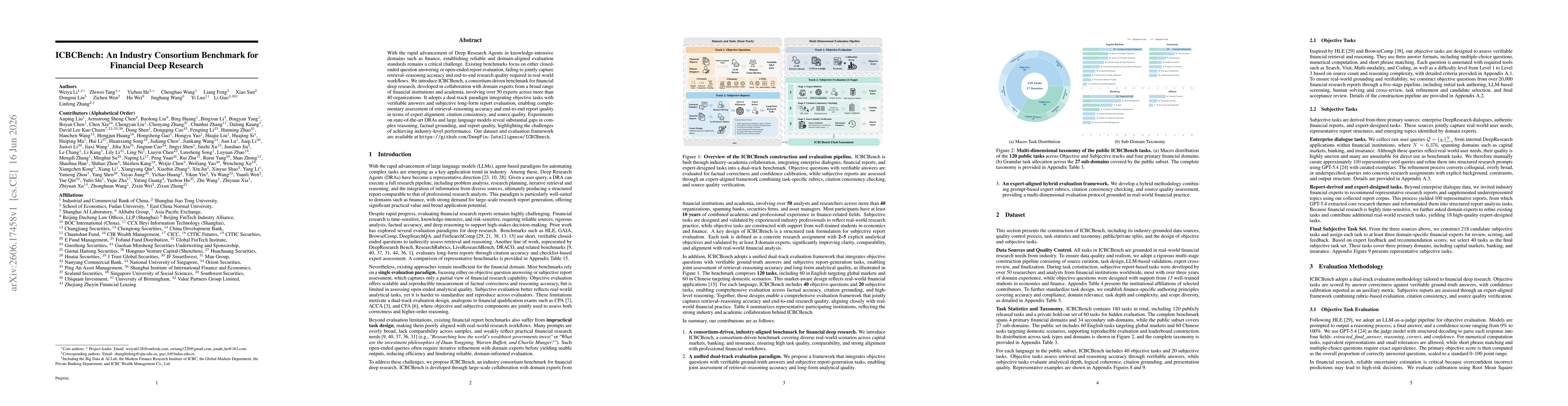 Thumbnail for ICBCBench: An Industry Consortium Benchmark for Financial Deep Research