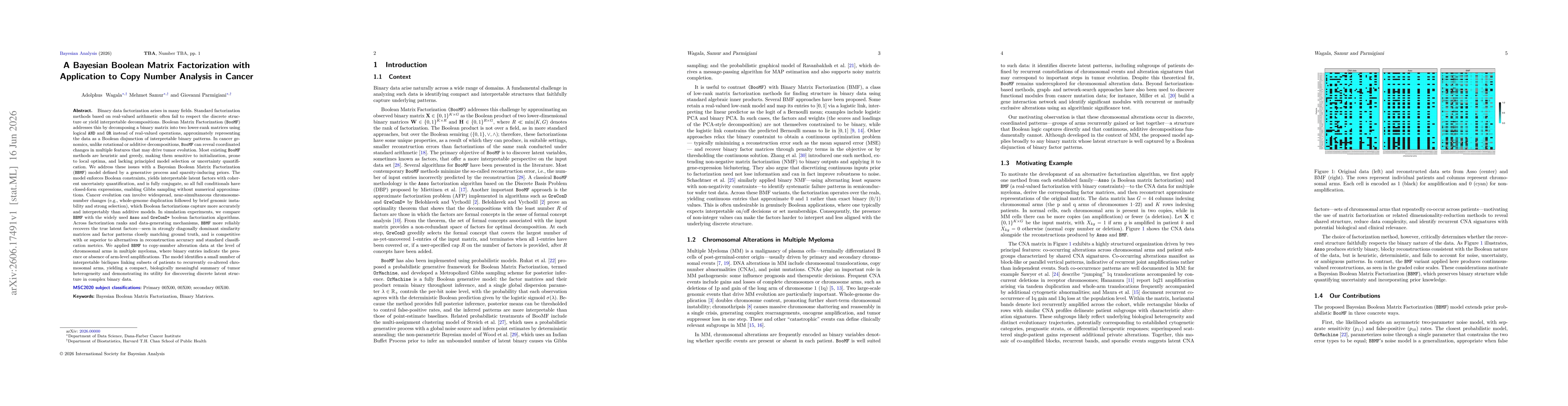 Thumbnail for A Bayesian Boolean Matrix Factorization with Application to Copy Number Analysis in Cancer
