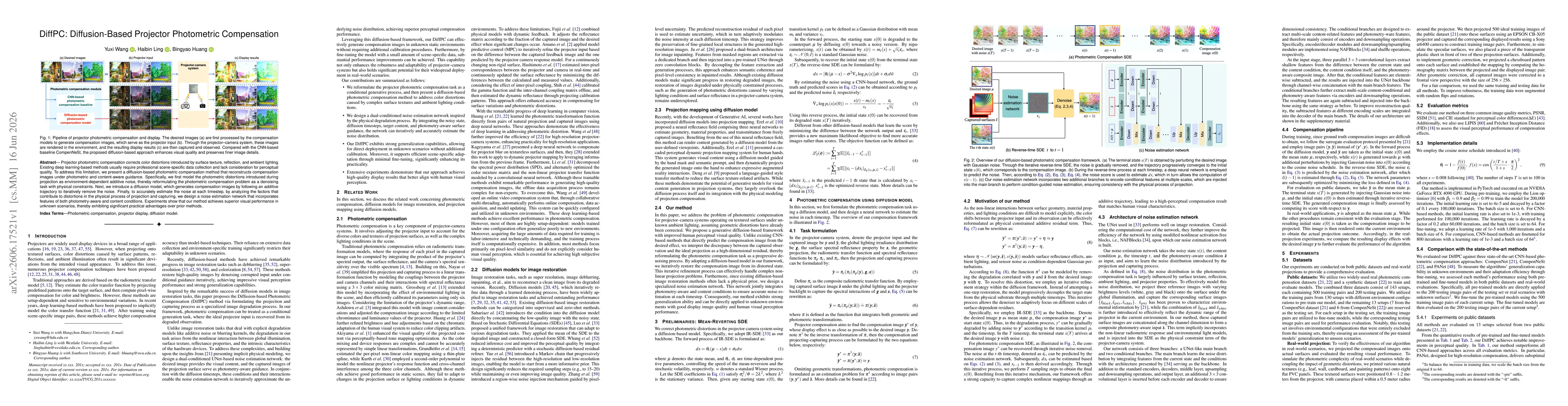 Thumbnail for DiffPC: Diffusion-Based Projector Photometric Compensation