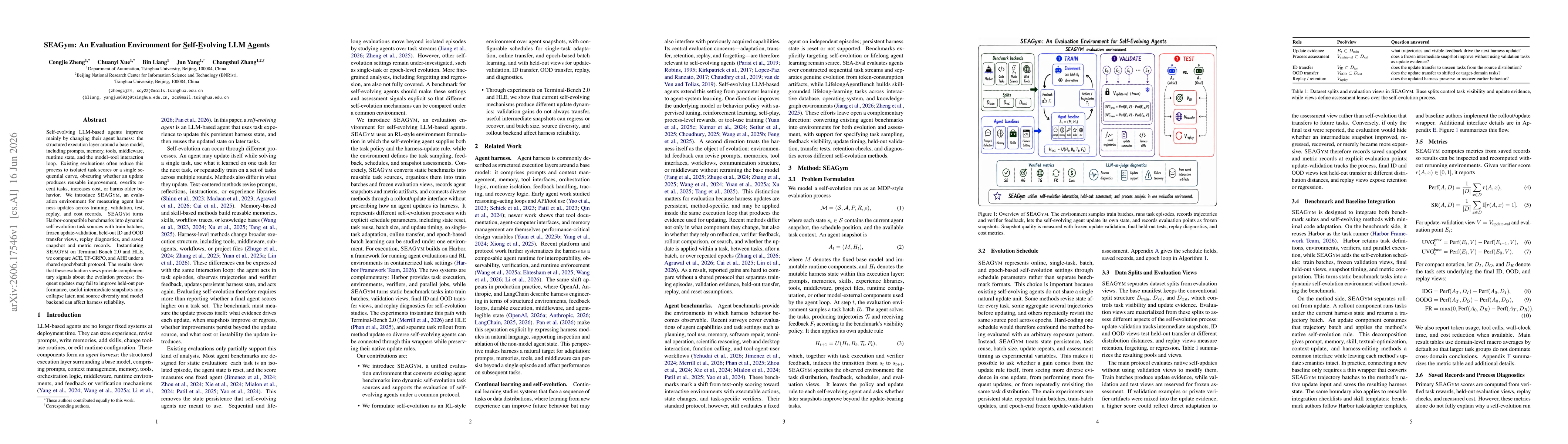 Thumbnail for SEAGym: An Evaluation Environment for Self-Evolving LLM Agents