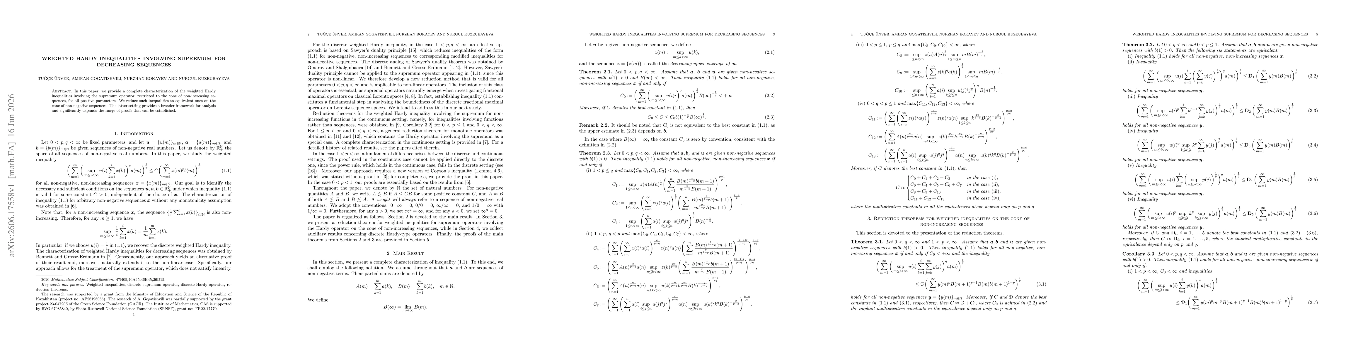 Thumbnail for Weighted Hardy inequalities involving supremum for decreasing sequences