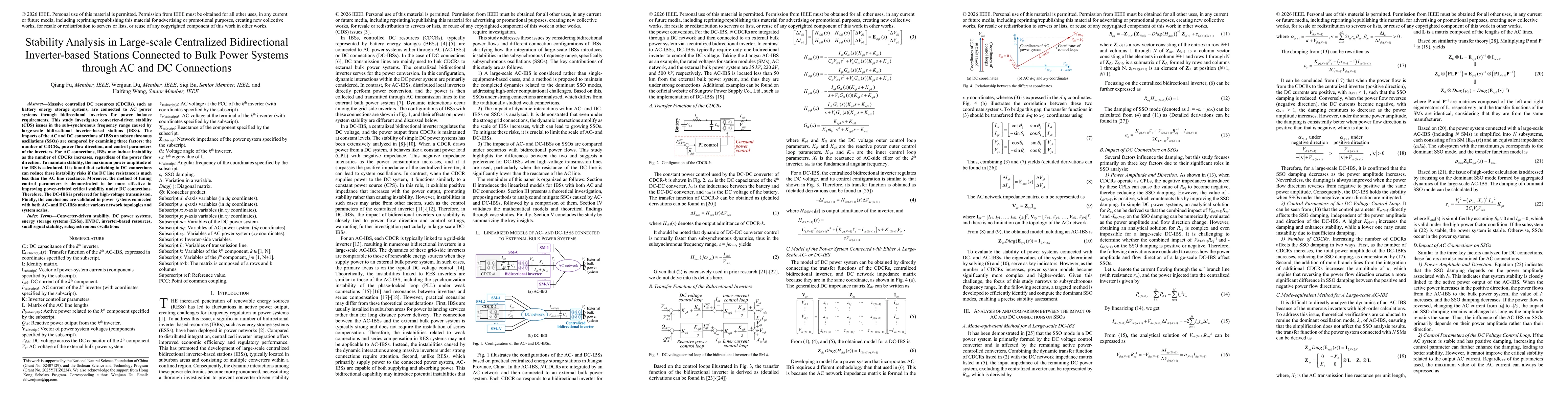 Thumbnail for Stability Analysis in Large-scale Centralized Bidirectional Inverter-based Stations Connected to Bulk Power Systems through AC and DC Connections