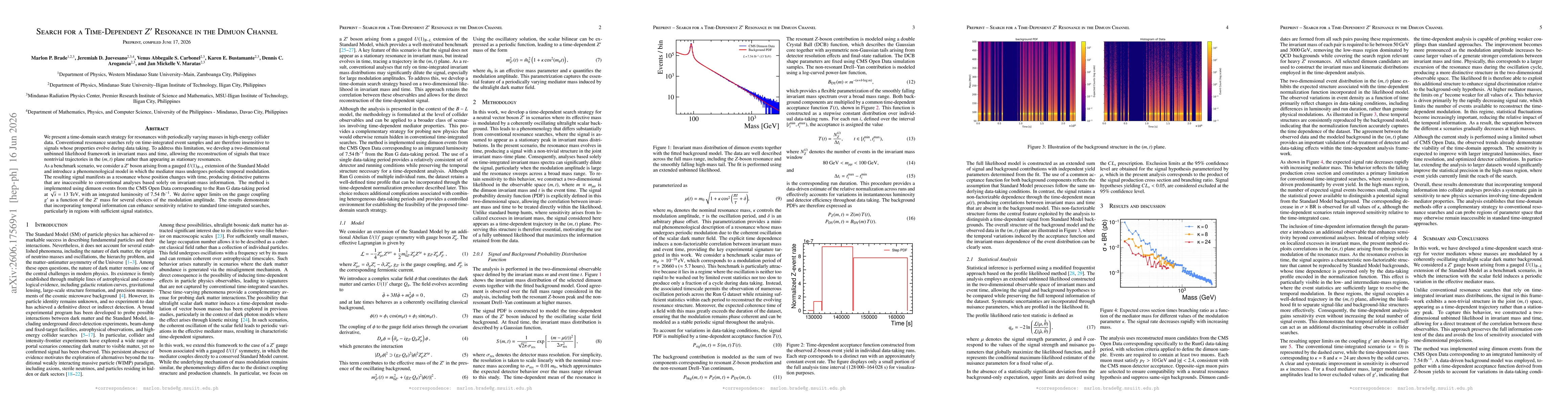 Thumbnail for Search for a Time-Dependent Z' Resonance in the Dimuon Channel