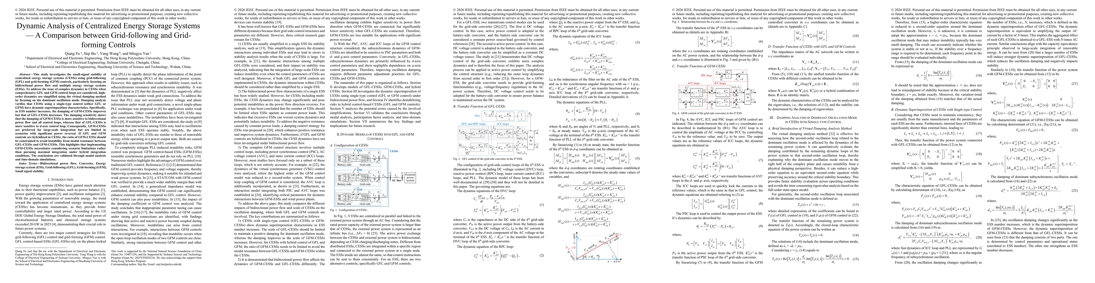 Thumbnail for Dynamic Analysis of Centralized Energy Storage Systems -- A Comparison between Grid-following and Grid-forming Controls