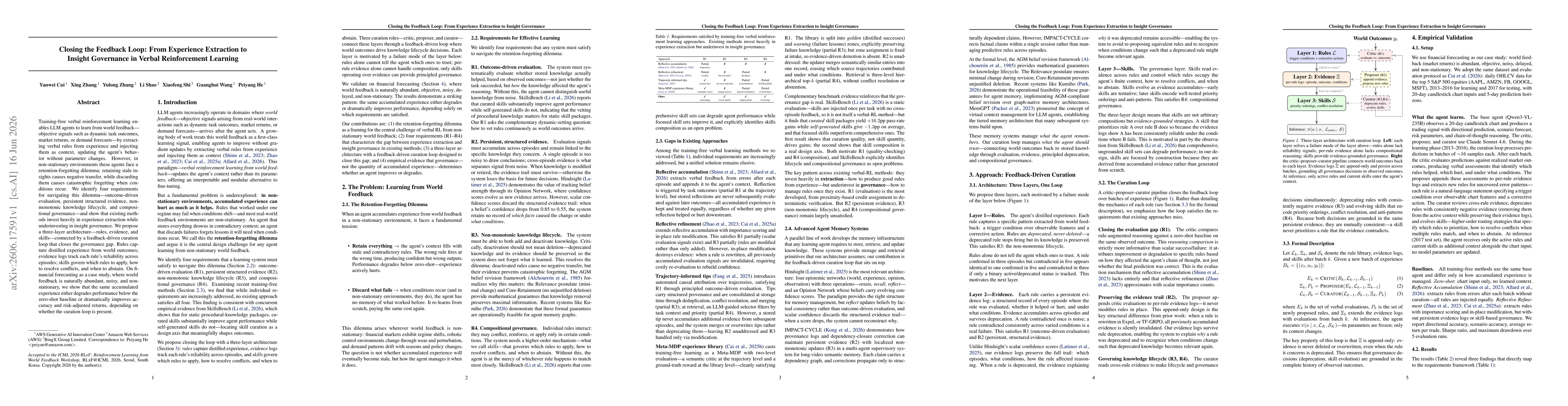 Thumbnail for Closing the Feedback Loop: From Experience Extraction to Insight Governance in Verbal Reinforcement Learning