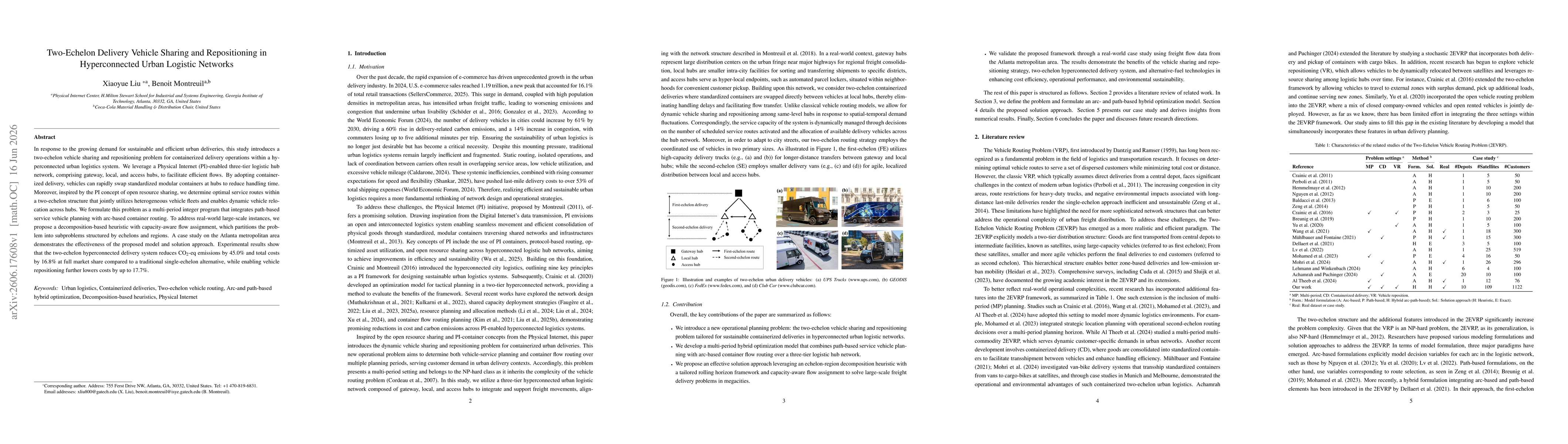 Thumbnail for Two-Echelon Delivery Vehicle Sharing and Repositioning in Hyperconnected Urban Logistic Networks