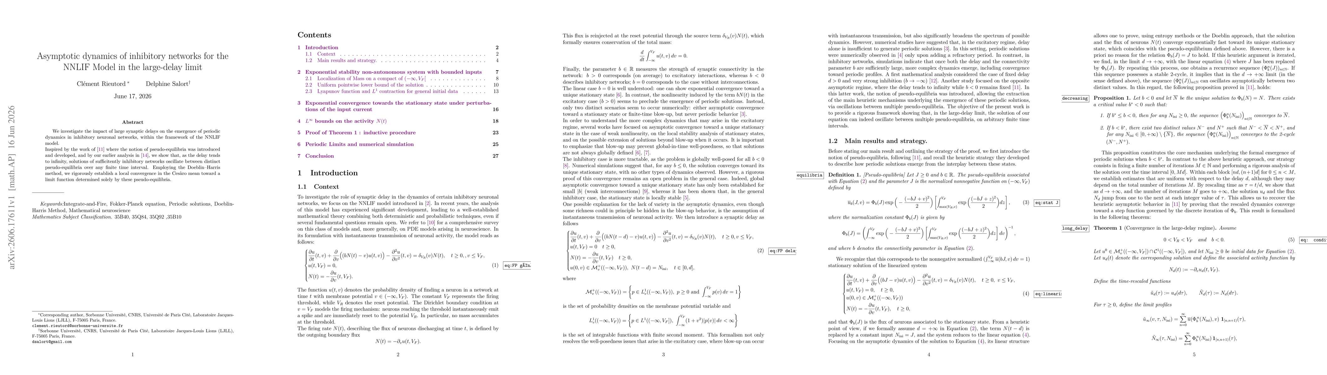 Thumbnail for Asymptotic dynamics of inhibitory networks for the NNLIF Model in the large-delay limit