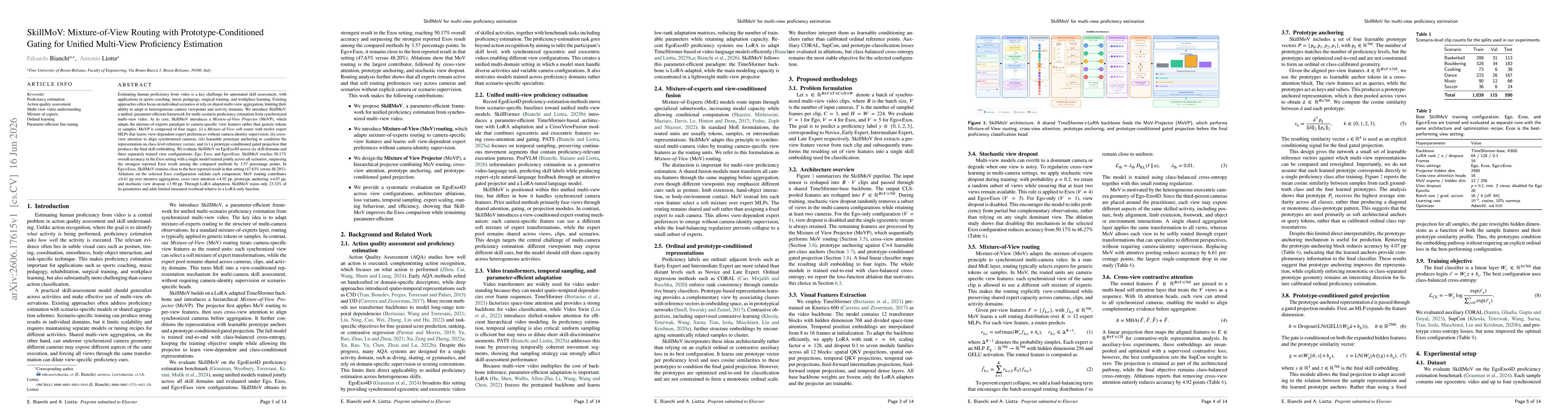 Thumbnail for SkillMoV: Mixture-of-View Routing with Prototype-Conditioned Gating for Unified Multi-View Proficiency Estimation