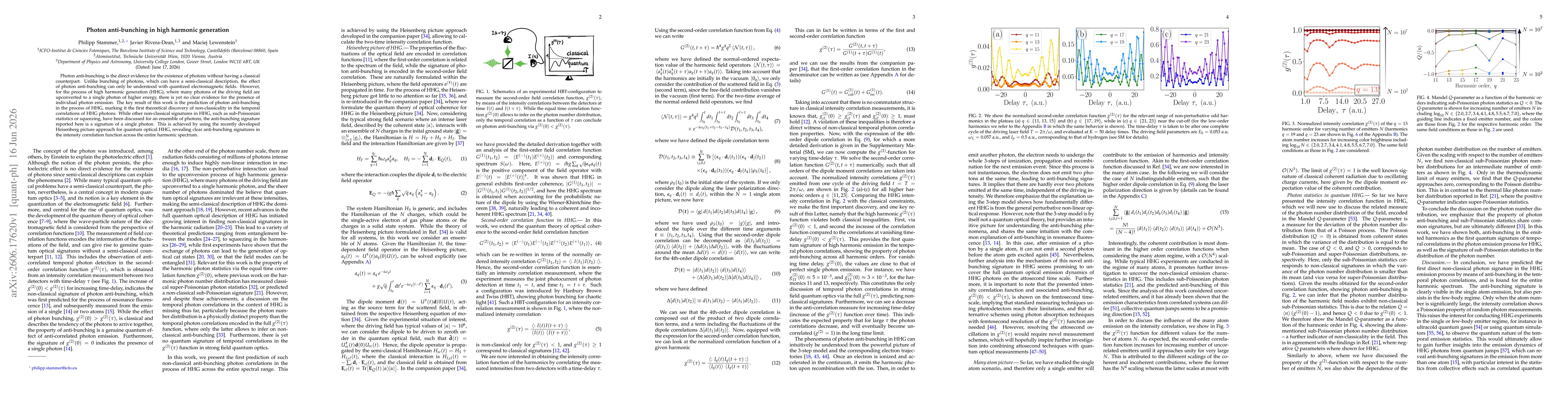 Thumbnail for Photon anti-bunching in high harmonic generation